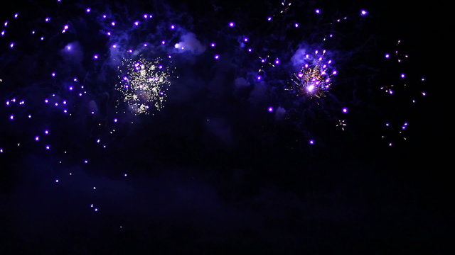 A beautiful fireworks in the night sky 