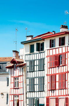Typical Basque houses in Bayonne, France