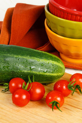 Garden Fresh Cucumber And Tomatoes