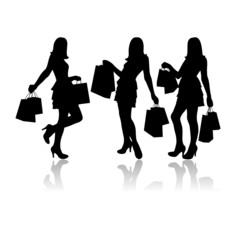 Women with shopping bags - 44266799