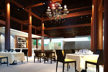 Interior of restaurant