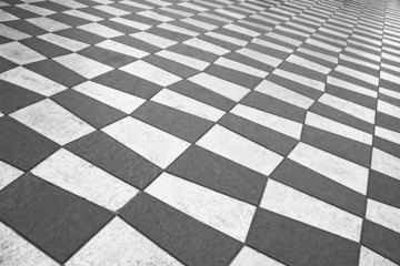 Black and white pavement