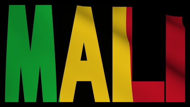 Mali text with fluttering flag animation