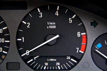 Fototapeta premium Mile meter inside console car
