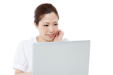 Naklejka premium Beautiful business woman. Portrait of asian.