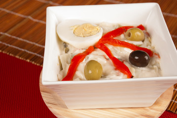 Portion of Russian salad