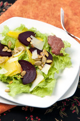 Pumpkin and beetroot salad