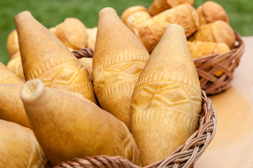 famous Polish cheese of Tatra region © marek_usz