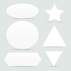 Different paper banners with shadows