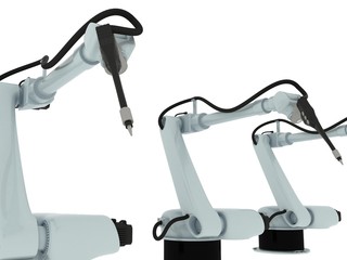 Industrial Robotic Arm Isolated