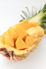 fresh pineapple on white background