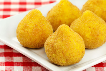 Sicilian Arancini - deep fried stuffed rice balls