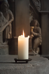 candle in a church