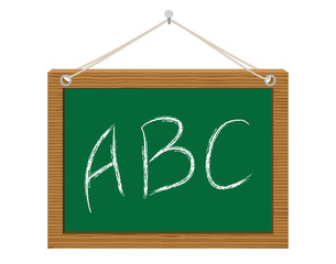 green chalkboard with ABC vector illustration