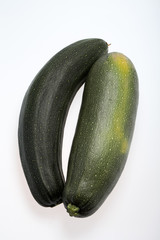 Fresh vegetable courgette. Isolated on white