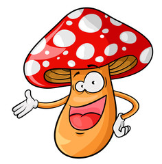happy cartoon mushroom
