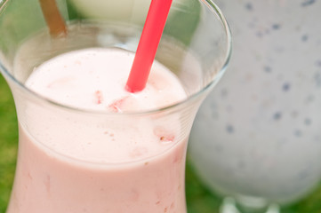 Blueberry and Strawberry milk shake