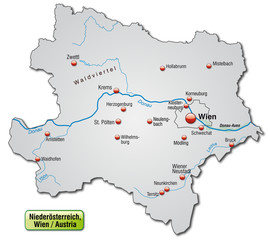 Landkarte des Kantons Niederösterreich