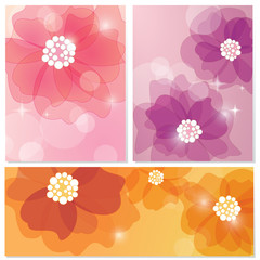 Vector card set with floral ornament design