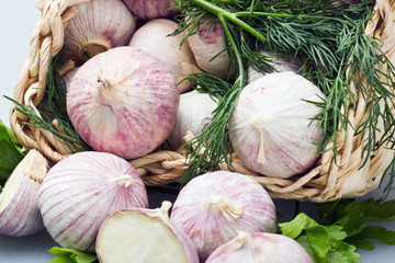 garlic in a basket