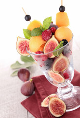 fresh fruits salad and mint