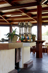 waterpipes in a wooden terrace