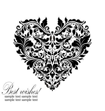 Wedding card with heart shape