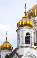 Golden cupolas Cathedral's of Christ the Savior, Moscow, Russia
