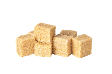 Cane sugar on a white background