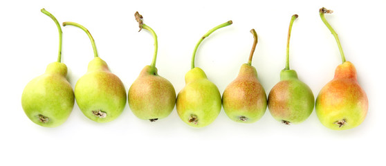 ripe pears isolated on white.