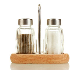 Salt and pepper mills isolated on white