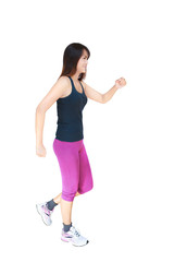 Asian woman walking