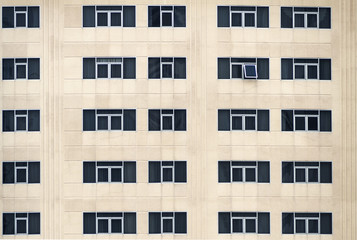 Many windows on a building