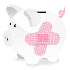 Cochon blanc tirelire - argent - banque