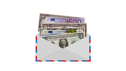 Envelope money dollar,euro