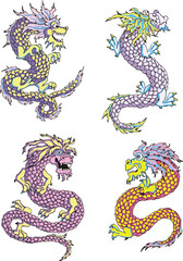 Funny chinese dragons