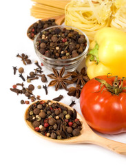 vegetables , spices and pasta