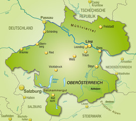 Übersichtskarte von Oberösterreich