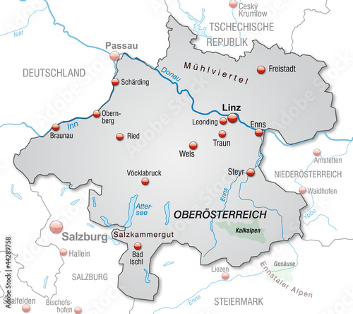"Kanton Oberösterreich als Übersichtskarte" Stockfotos und lizenzfreie