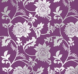 Fototapeta na wymiar traditional floral pattern, textile design, royal India