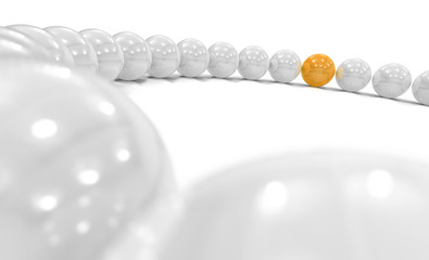 3D Kugel Kreis Fokus - Orange weiß 1