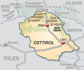 Straßenkarte von Osttirol