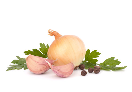 Onion and garlic clove