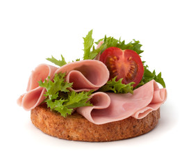 healthy sandwich with vegetable and smoked ham