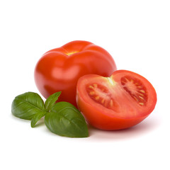 Tomato and basil leaf
