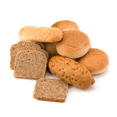 Bread loafs and buns variety
