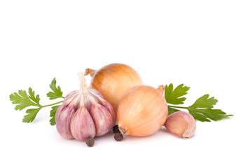 Onion and garlic clove