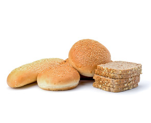 Bread loafs and buns variety