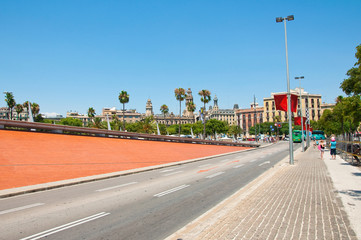 The road leading from Port Vell to Barceloneta.