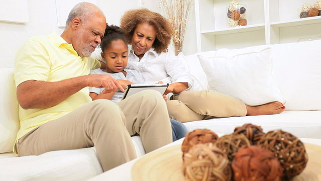 Ethnic Grandparents Granddaughter Home Wireless Tablet 
